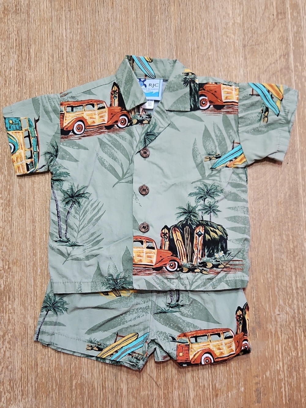 Hawaiian Print Baby Boy 2 Piece Outfit